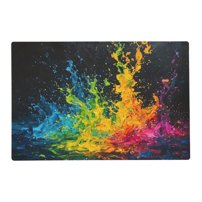 Colorful Paint Splash Placemat (Front)