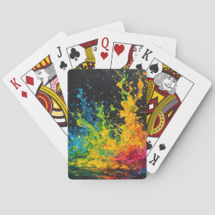 Colorful Paint Splash Poker Cards