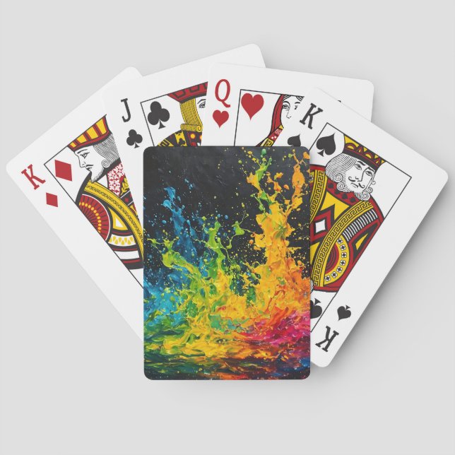 Colorful Paint Splash Poker Cards (Back)