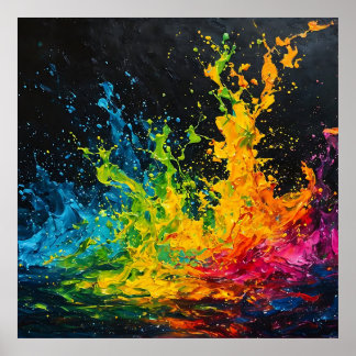 Colorful Paint Splash Poster
