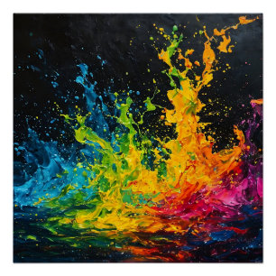 Colorful Paint Splash Poster