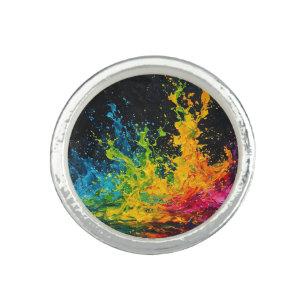 Colorful Paint Splash Ring
