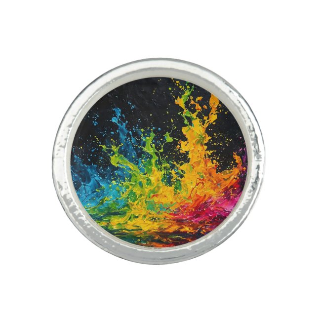 Colorful Paint Splash Ring (Front)
