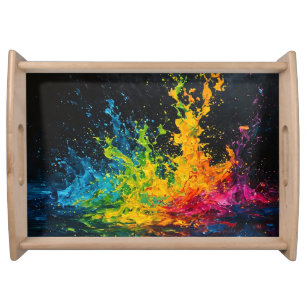 Colorful Paint Splash Serving Tray