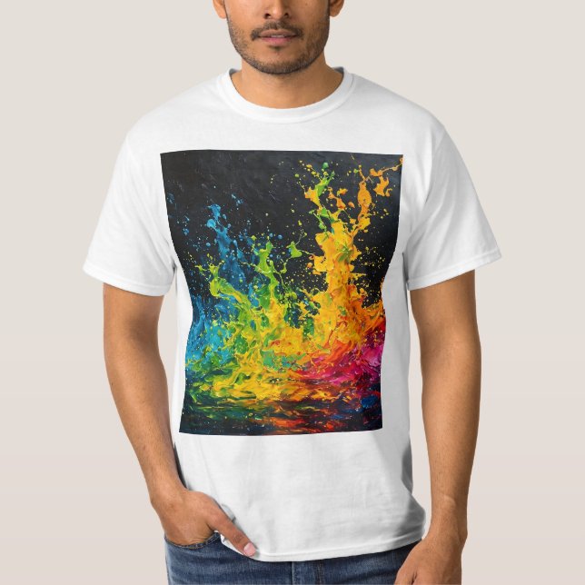 Colorful Paint Splash T-Shirt (Front)