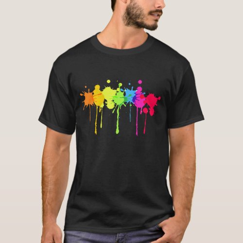 Colorful Paint splash t_shirt