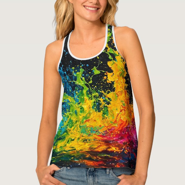 Colorful Paint Splash Tank Top (Front)