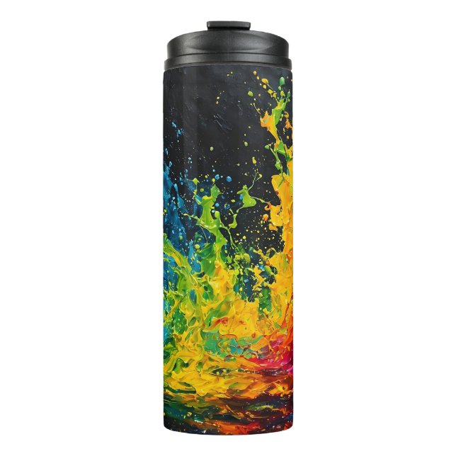 Colorful Paint Splash Thermal Tumbler (Front)