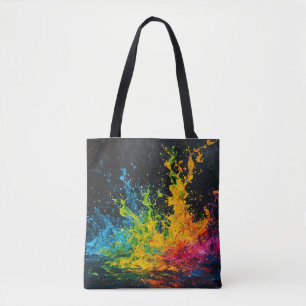 Colorful Paint Splash Tote Bag