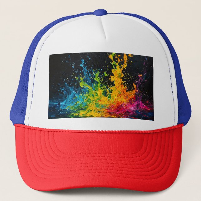 Colorful Paint Splash Trucker Hat (Front)
