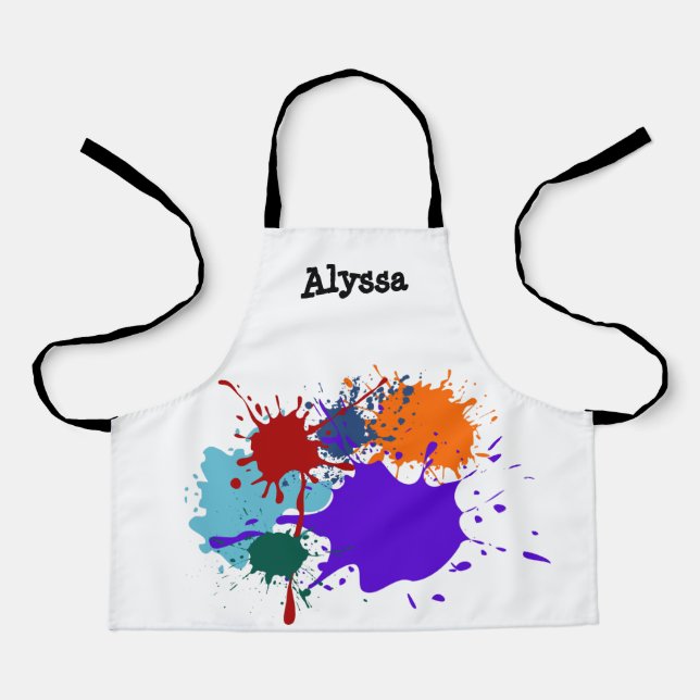 Colorful Paint Splats Apron (Front)