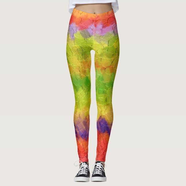 Colorful Paint Splatter #38 Leggings (Front)