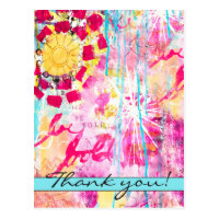 Colorful Paint Splatter Abstract Fun Whimsical Art Postcard