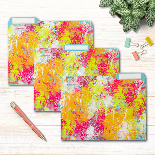 Colorful Paint Splatter Abstract Pattern File Folder