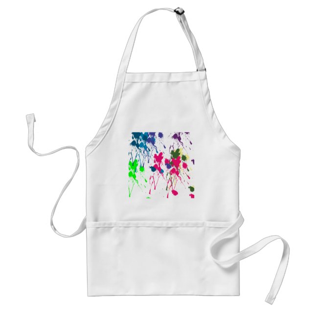 Colorful paint splatter adult apron (Front)