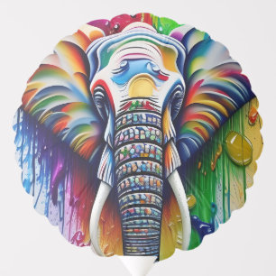 Colorful Paint Splatter African Elephant Balloon