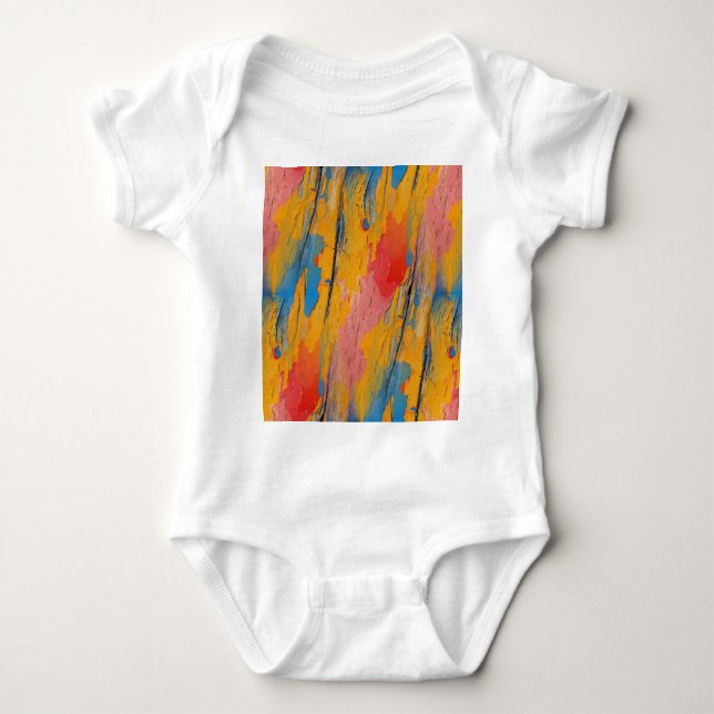 Colorful Paint Splatter Baby Bodysuit (Front)