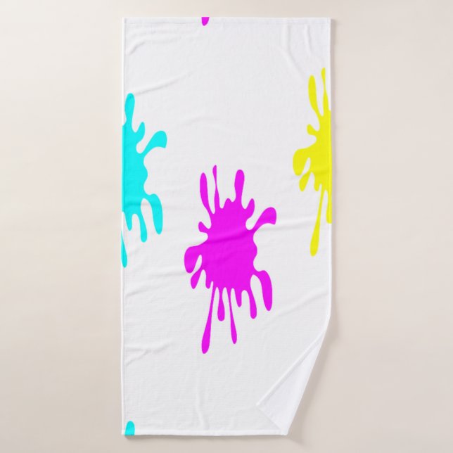 Colorful paint splatter bath towel (Bath Towel)