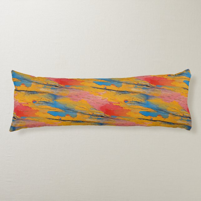 Colorful Paint Splatter Body Pillow (Front)