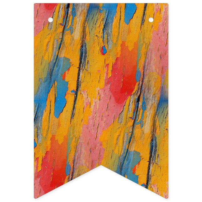 Colorful Paint Splatter Bunting Flags (First Flag)