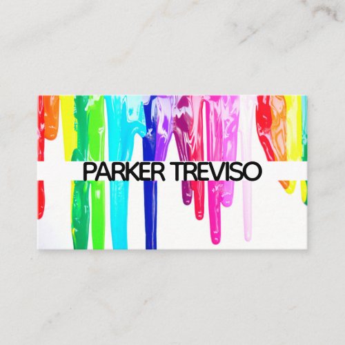 Colorful Paint Splatter Business Card