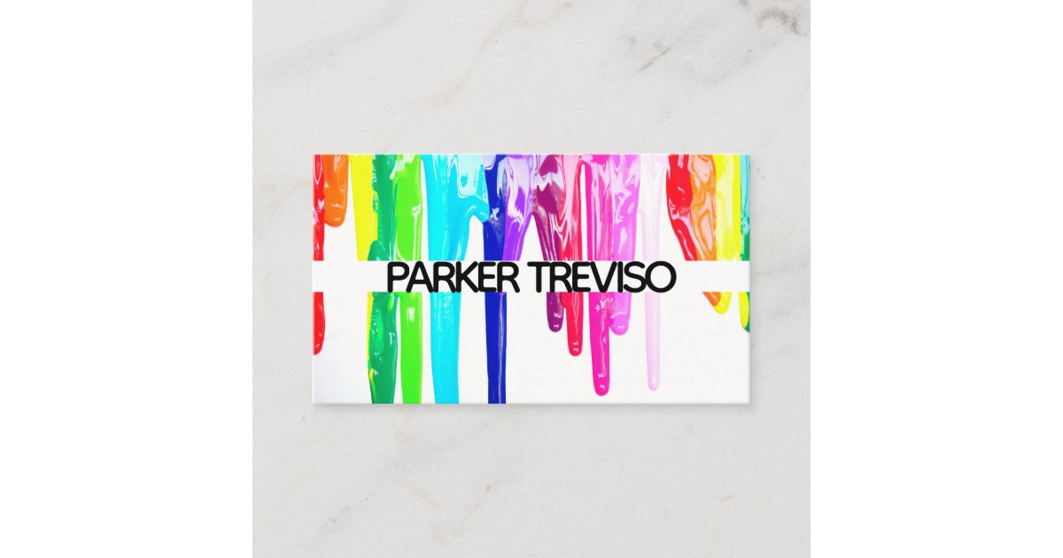 Colorful Paint Splatter Business Card | Zazzle