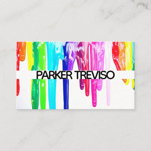 Colorful Paint Splatter Business Card (Front)