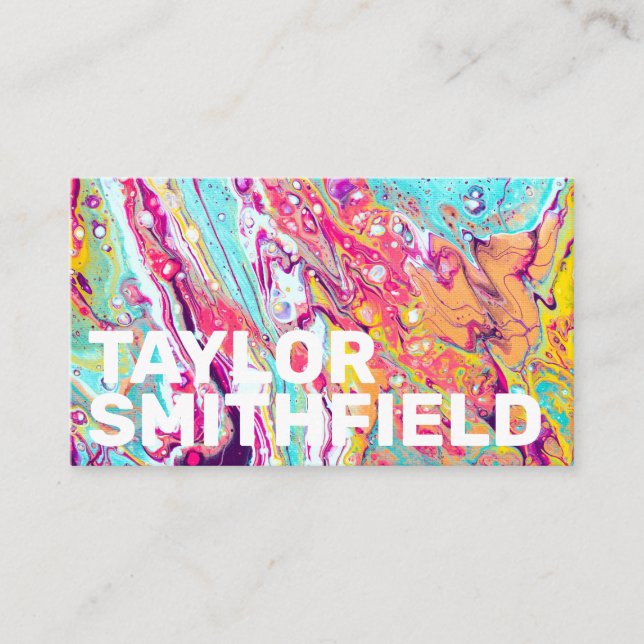 Colorful Paint Splatter Business Card (Front)