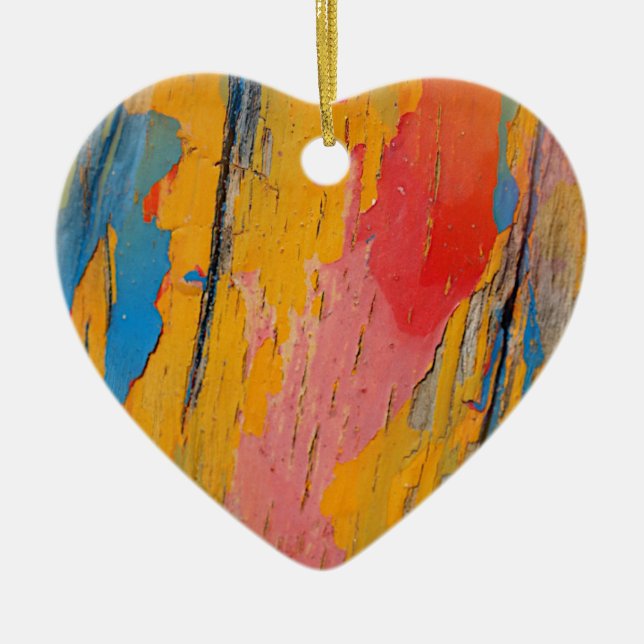 Colorful Paint Splatter Ceramic Ornament (Front)