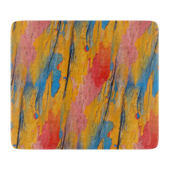 Colorful Paint Splatter Cutting Board (Front)