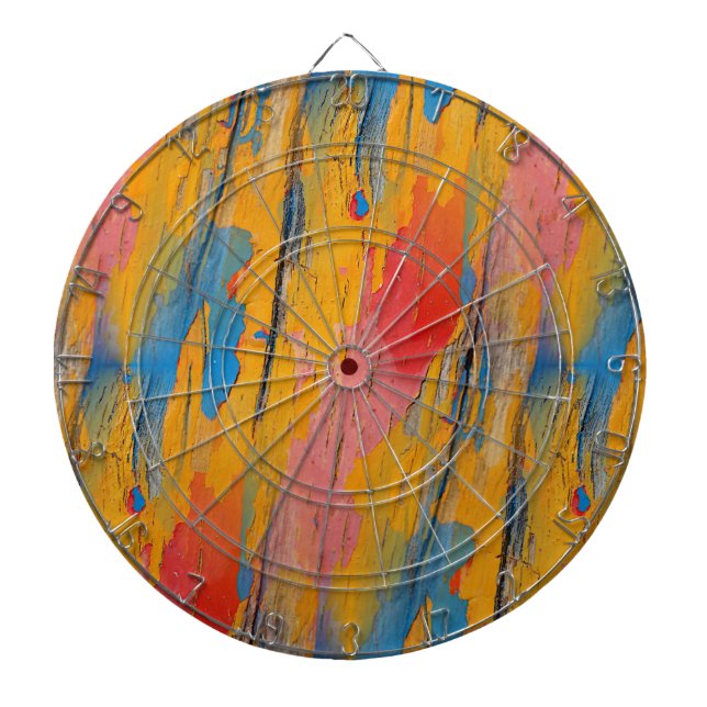 Colorful Paint Splatter Dart Board (Front)