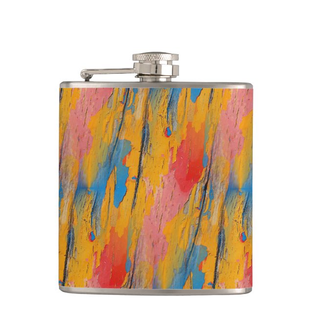 Colorful Paint Splatter Flask (Front)