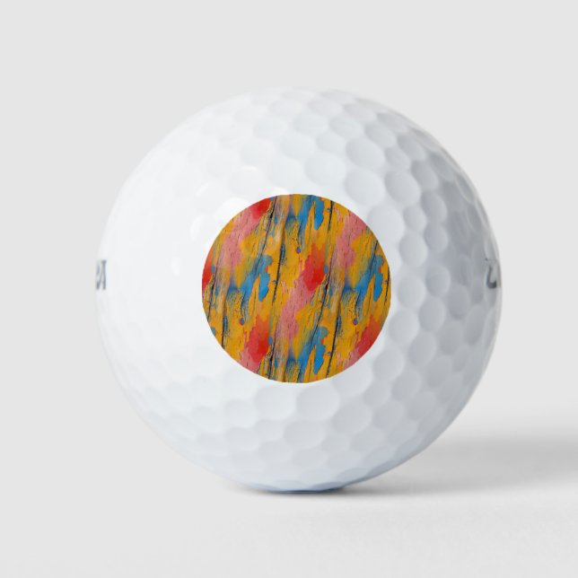 Colorful Paint Splatter Golf Balls (Front)