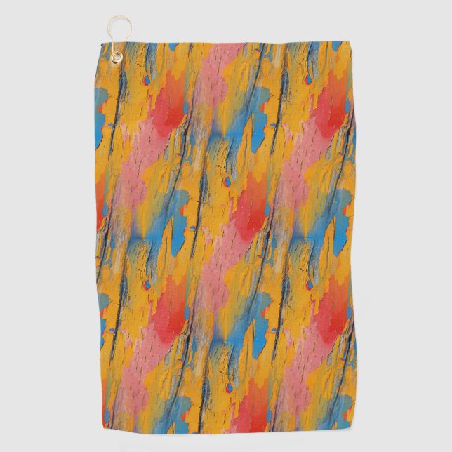 Colorful Paint Splatter Golf Towel (Front)