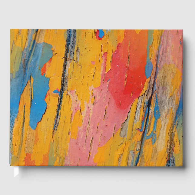 Colorful Paint Splatter Guest Book (Front)