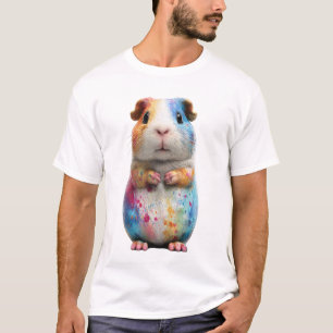 Colorful Paint Splatter Guinea Pig Men T-Shirt