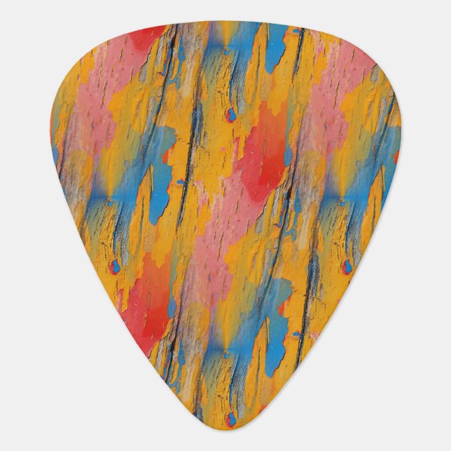 Colorful Paint Splatter Guitar Pick (Front)