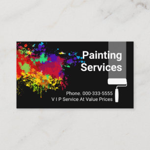 Colorful Paint Splatter Home Painting Business Card