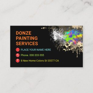 Colorful Paint Splatter Home Painting Painter Business Card