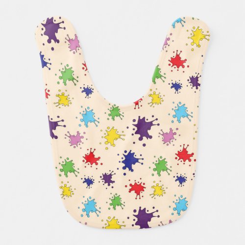 Colorful paint splatter ink splash baby bib