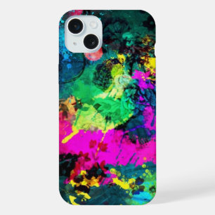 colorful paint splatter iPhone 15 plus case