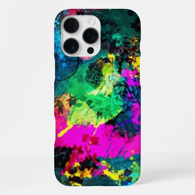 colorful paint splatter iphone case (Back)