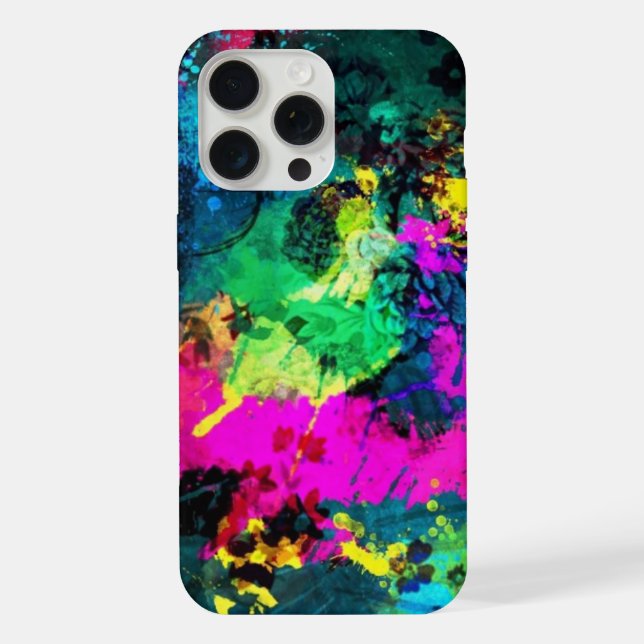 colorful paint splatter iPhone case (Back)