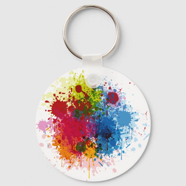 Colorful Paint Splatter Keychain (Front)