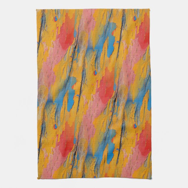 Colorful Paint Splatter Kitchen Towel (Vertical)