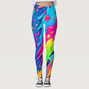 Colorful Paint Splatter Leggings