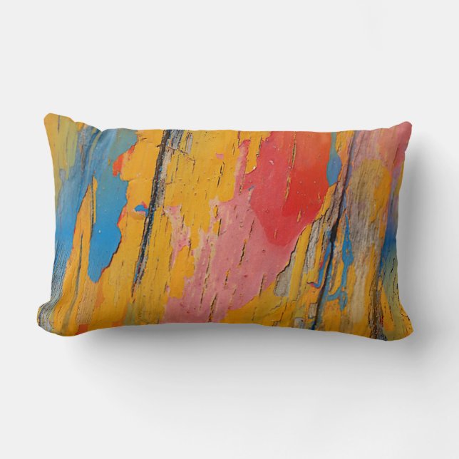 Colorful Paint Splatter Lumbar Pillow (Front)