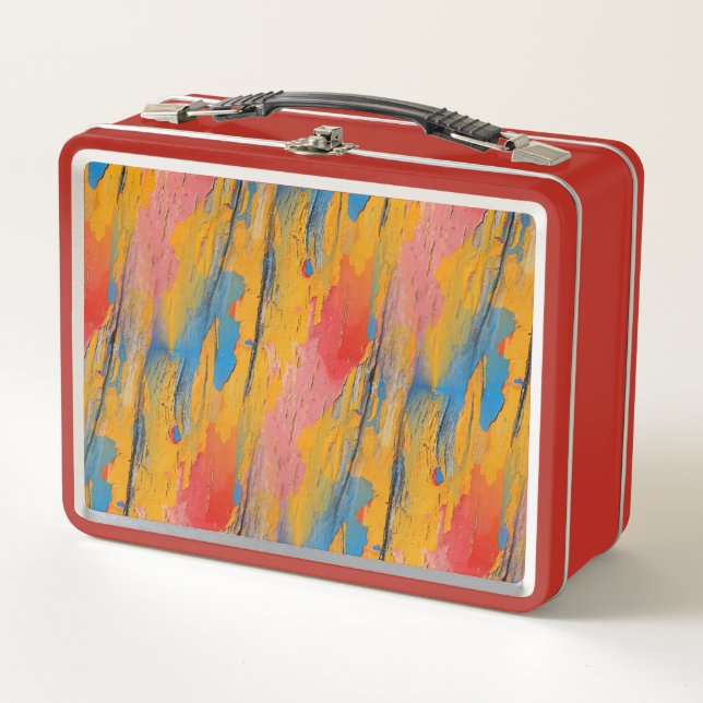 Colorful Paint Splatter Metal Lunch Box (Front)