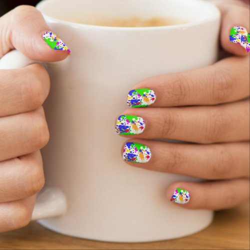 Colorful Paint Splatter  Minx Nail Art Decals