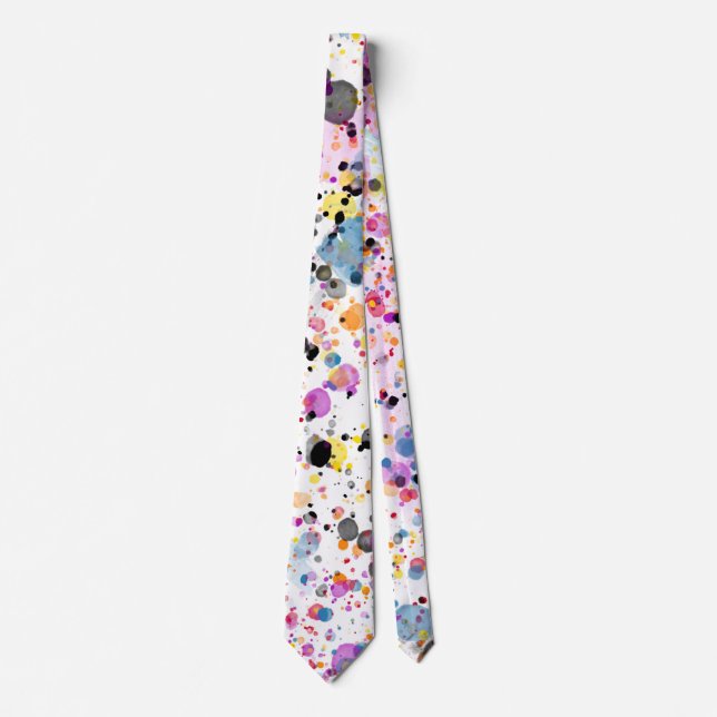 Colorful Paint Splatter Neck Tie (Front)